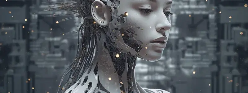 未来的なデザインの女性型AIロボット。ボジョレーヌーボーのキャッチコピーを予想する人工知能の象徴