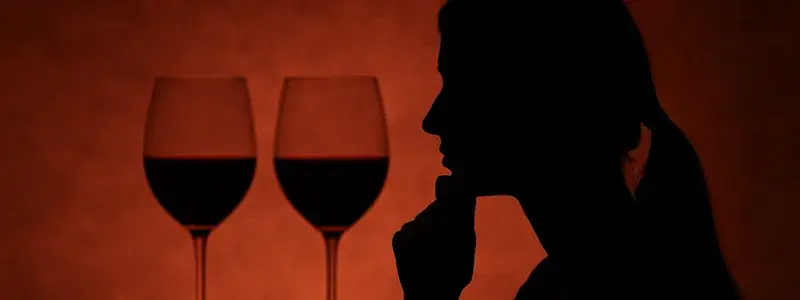 アマローネとヴァルポリチェッラの違いを考えている様子をイメージした女性のシルエット