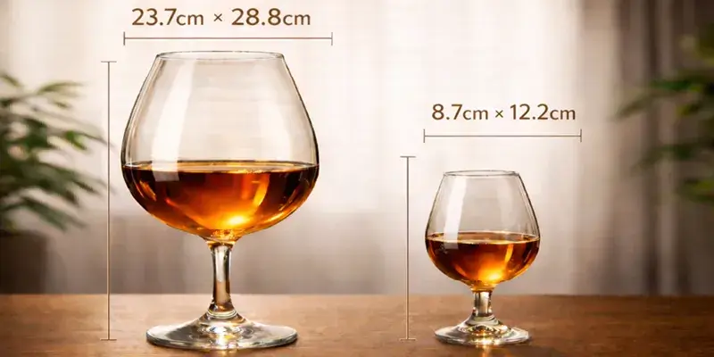 ゆうたろうのワイングラスと通常サイズのワイングラスを並べたサイズ比較画像